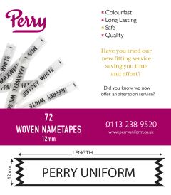 TAP-01-CAS - 72 name tapes - White/black - 72pck