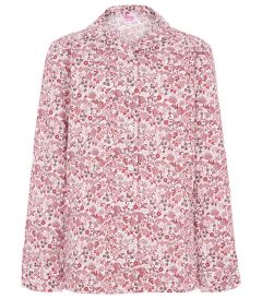BLS-22-COT - Long sleeve blouse - Maroon/white