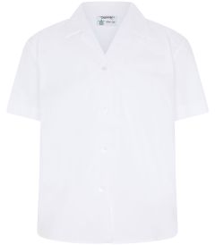 BLS-44-PCT - 2 revere short sleeve shirt - White
