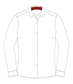 BLS-49-COP - Long Sleeved Blouse - White/Claret