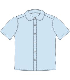 BLS-58-COP - Short Sleeve Blouse - Oxford Blue