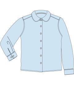 BLS-59-COP - Long Sleeve Blouse - Oxford Blue