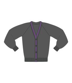 CAR-32-CAY - Cardigan - Grey/Purple