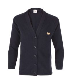 CAR-32-SFC - V-neck cardigan - Navy/logo
