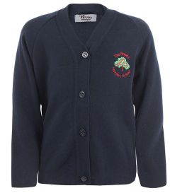 CAR-36-DXG - V-neck cardigan - Navy/logo