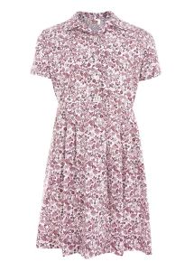 DRE-62-COT - Summer Dress - Maroon/white