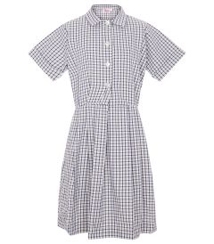 DRS-11-COP - Summer Dress - Navy/Gold Check