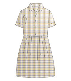 DRS-11-COP - Lightweight Dress - White/gold/navy
