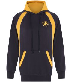 HDY-25-CBH - Unisex Cobham Hall Hooded Swea - Navy/gold/logo