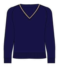 JMP-14-CAY - Knitted Jumper - Navy/gold