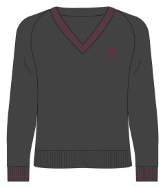 JMP-14-WPO - Knitted Jumper - Grey/red/logo