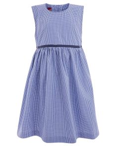 PIN-09-PCT - Check pinafore dress - Navy/white