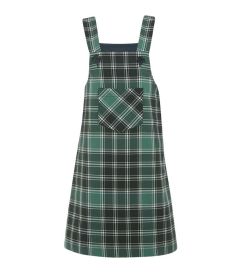 PIN-31-PVI - Tartan pinafore - Bottle/emerald/white
