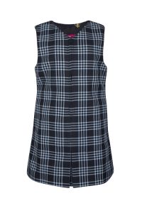 PIN-32-PVI - Check pinafore - Navy/sky
