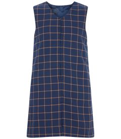 PIN-32-PVI - Pinafore - Navy/Gold Check