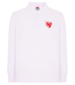 PLO-16-BHP - Long Sleeve Eco Poloshirt - White/logo