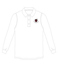 PLO-16-CHS - Long Sleeve Polo Shirt - White/logo