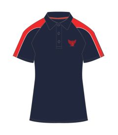 PLS-04-YRM - Unisex Games Top - Navy/red/logo