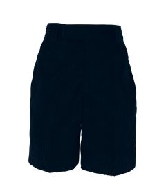 SHO-09-COT - Corduroy shorts with zip fly - Navy
