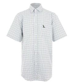 SHT-46-KBP - Short sleeved check shirt - Tattersal Check/Logo