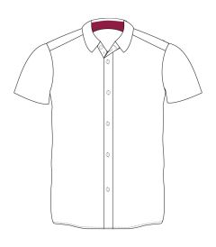 SHT-90-COP - Short Sleeved Shirt - White/Claret