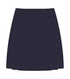SKT-41-PVI - Pleated skirt adjustable waist - Dark navy