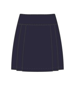 SKT-42-PVI - Pleated skirt with zip - Dark navy