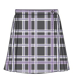 SKT-51-PVI - Closed kilt - Grey/Purple Check