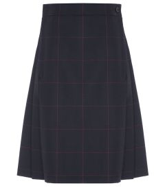 SKT-51-PWL - Pleated Skirt - Navy/red