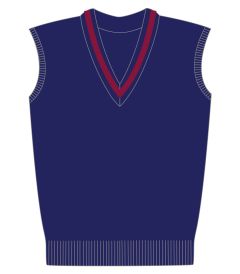 SLR-16-ACY - V neck slipover - Navy/maroon