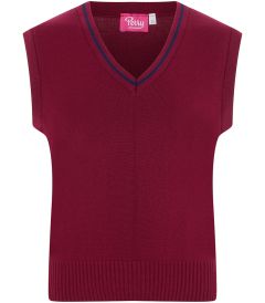 SLR-25-CAY - Knitted Slipover - Claret/Navy