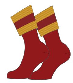 SOC-87-COP - Maroon with gold stripe fold o - Maroon/gold