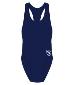 SWM-53-TWH - Eco swimsuit - Navy/logo