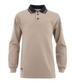 TSH-93-RDB - Long sleeved poloss - Camel/navy/logo
