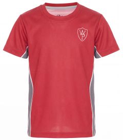 TSR-22-WPO - Technical T-Shirt - Red/grey/logo