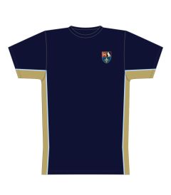 TSR-26-QES - Classic Fit Tech Tee - Navy/gold/logo