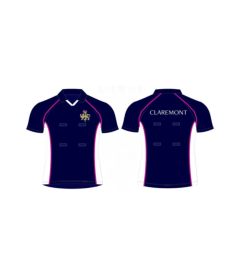 TSR-38-CFC - Girls Sports Polo - Navy/Pink/White