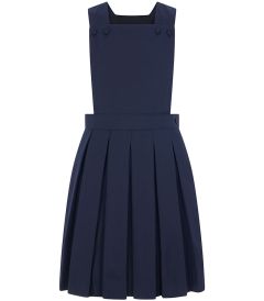 TUN-01-PVI - Bib top tunic box pleat skirt - Navy