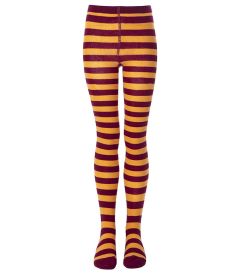TIG-09-COT - Striped Tights - Maroon/gold