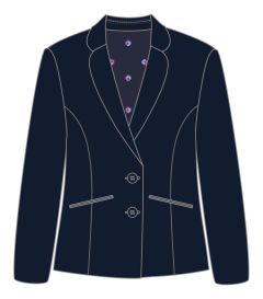 BLA-04-KNB - Fitted blazer - Navy/pink