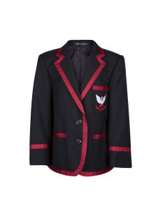BLA-09-YRM - Girls prep blazer - Navy/red/logo