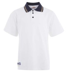 TSH-96-RDB - Short Sleeved Polo - White/Navy/Logo