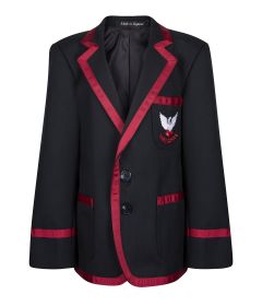 BLA-12-YRM - Boys prep blazer - Navy/red/logo