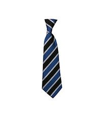 TIE-21-POL - Elastic Striped tie - Black/Royal/White - One