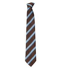 TIE-82-POL - Striped tie - Brown/Sky/White
