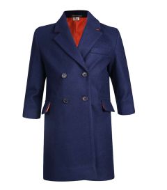 CAT-13-WOL - Boys doubled breasted coat - Navy