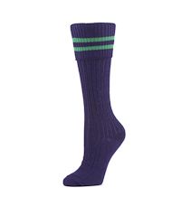 SOC-67-CPL - Knee socks with trim - Purple/green