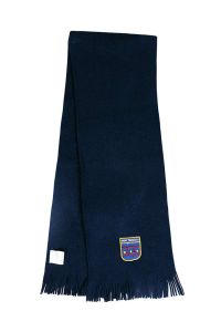 SCF-21-SNH - Saint Nicholas Knitted scarf - Navy/logo - One
