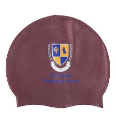 HAT-15-SNS - St Nicholas Swimhat - Maroon/logo