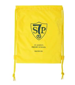 BGW-11-SJP - St John's Priory swim bag - Gold/logo - one